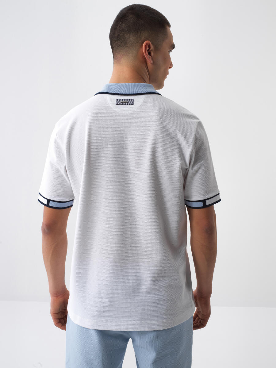 Beyaz Regular Fit Pamuklu Tişört - 5