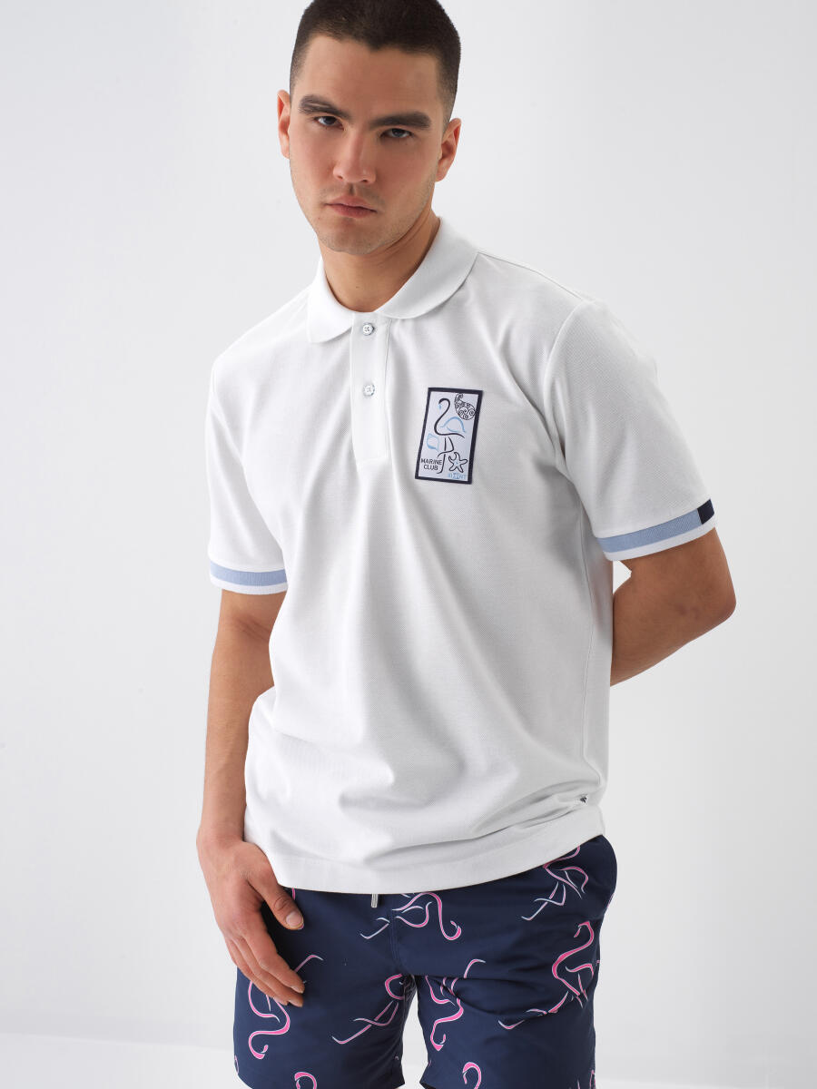 Beyaz Regular Fit Pamuklu Tişört