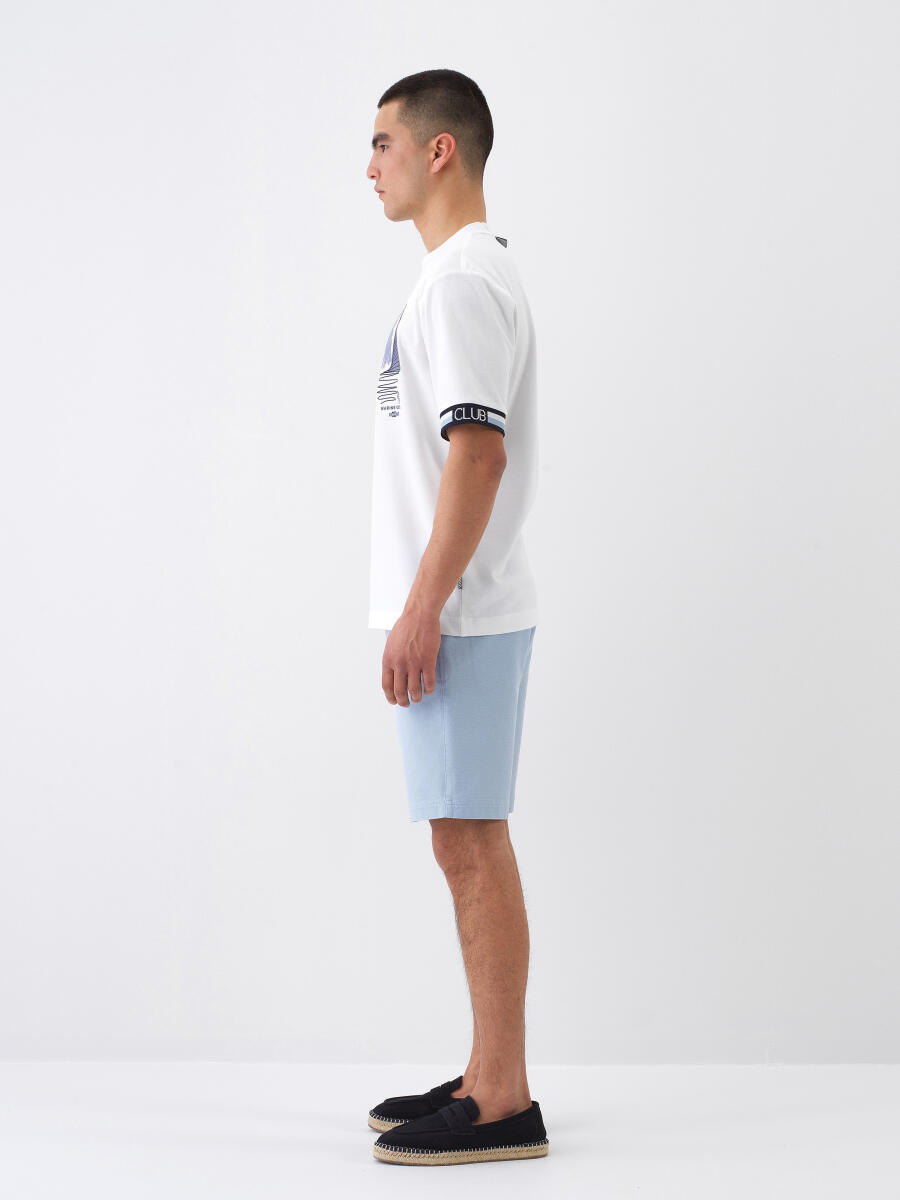 Beyaz Regular Fit Pamuklu Tişört - 3