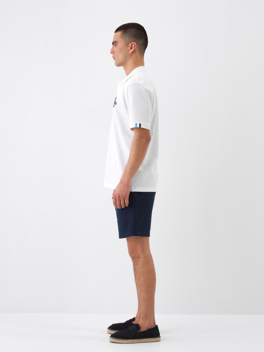Beyaz Regular Fit Pamuklu Tişört - 4
