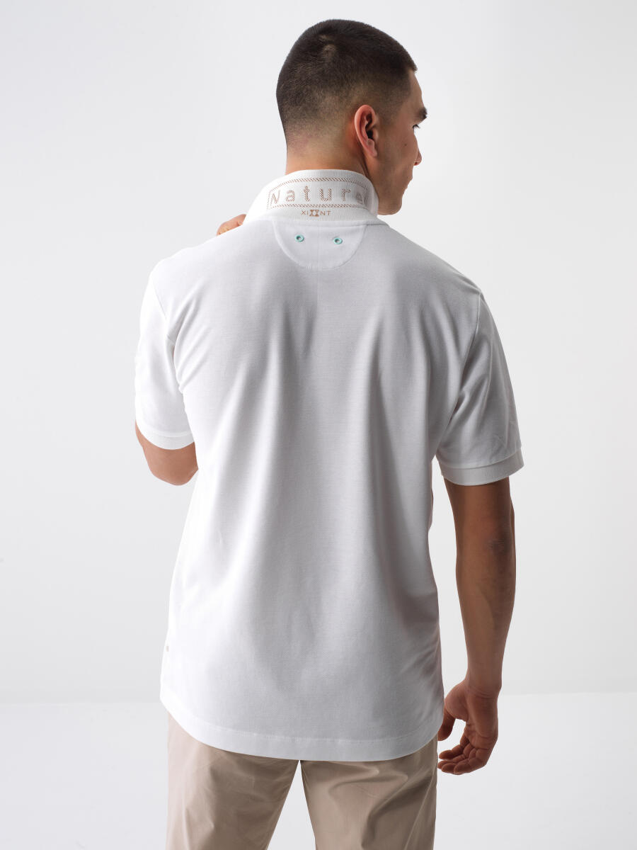 Beyaz Regular Fit Pamuklu Tişört - 3