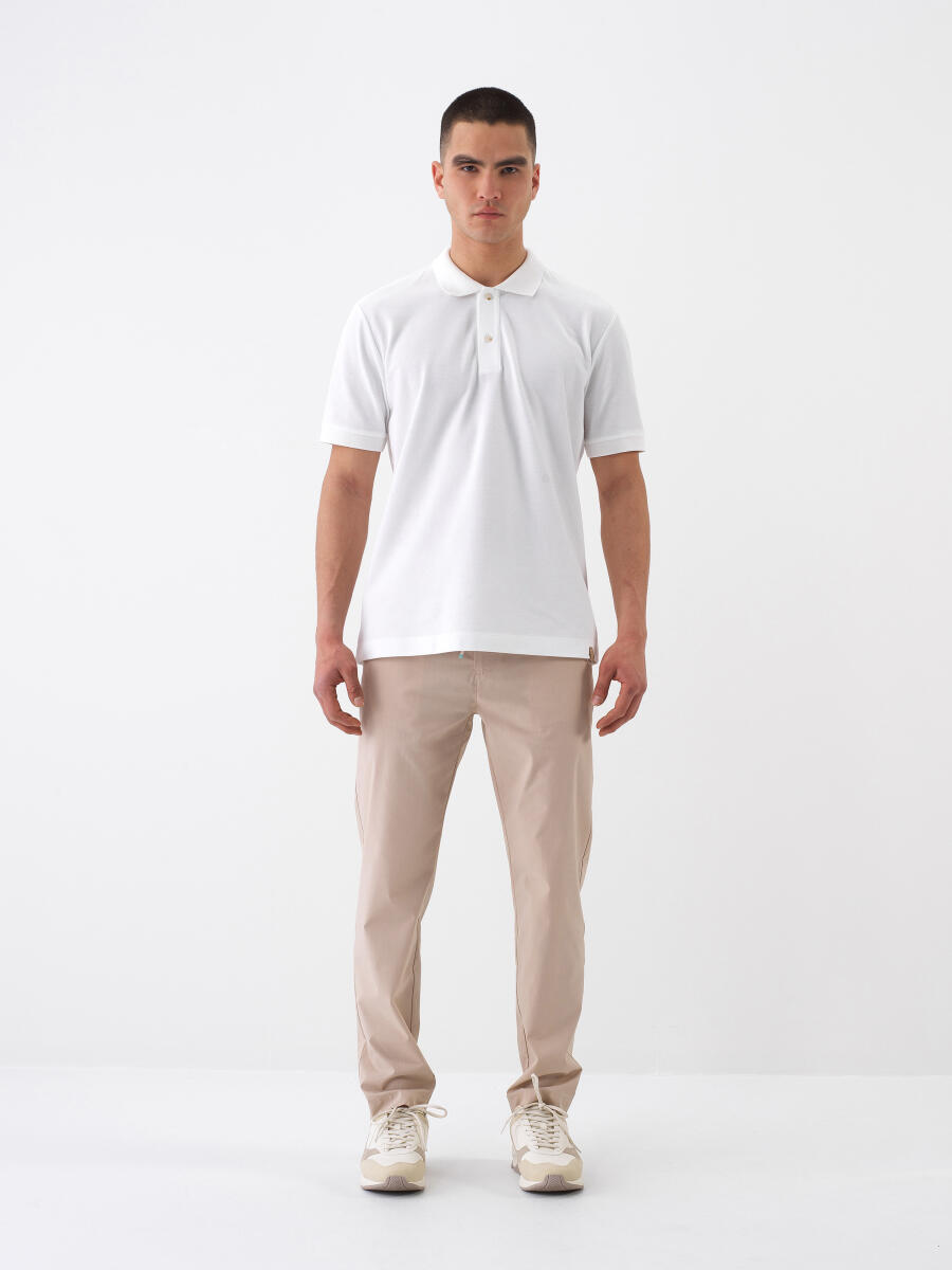 Beyaz Regular Fit Pamuklu Tişört - 2