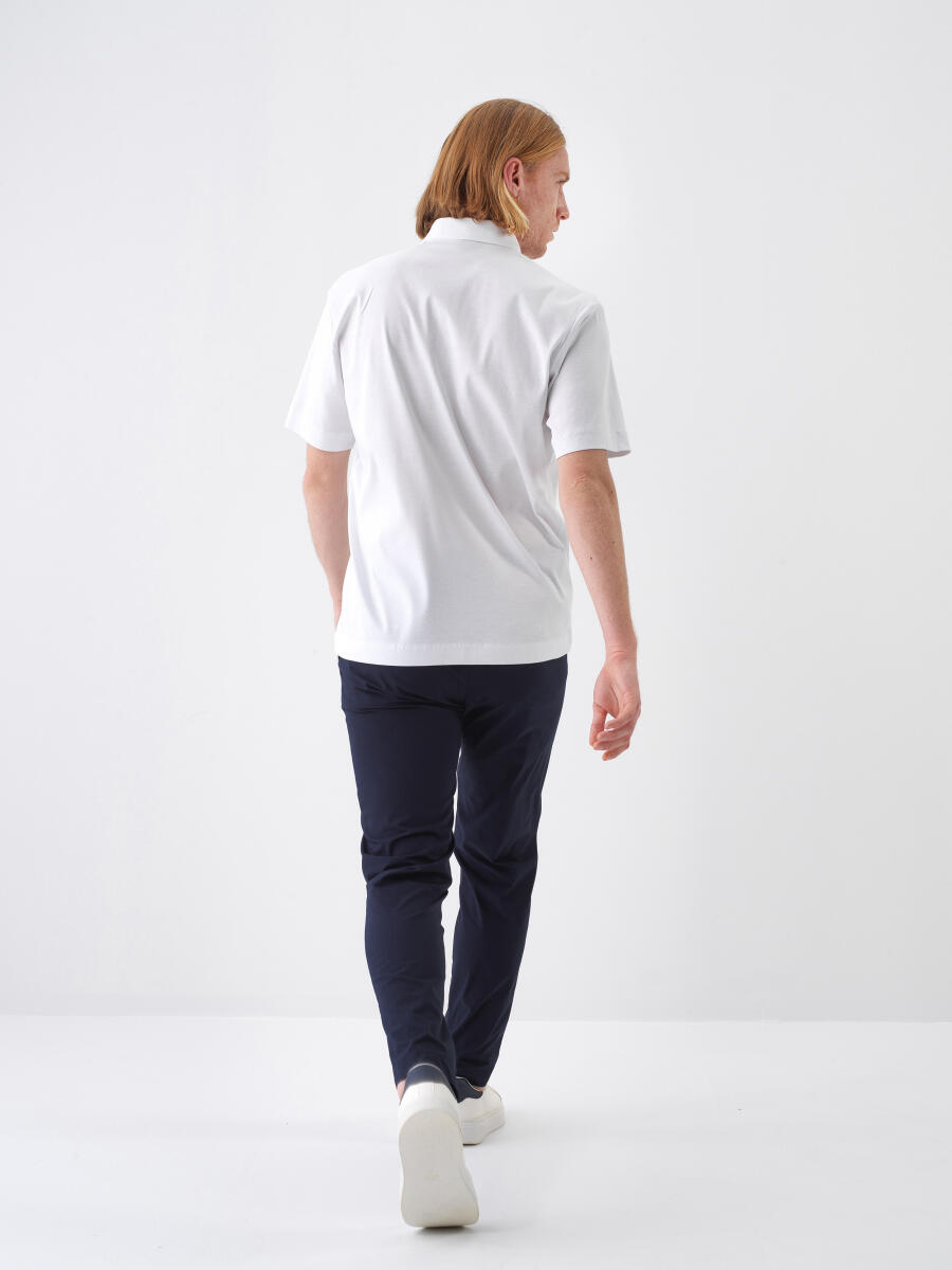 Beyaz Regular Fit Pamuklu Tişört - 5