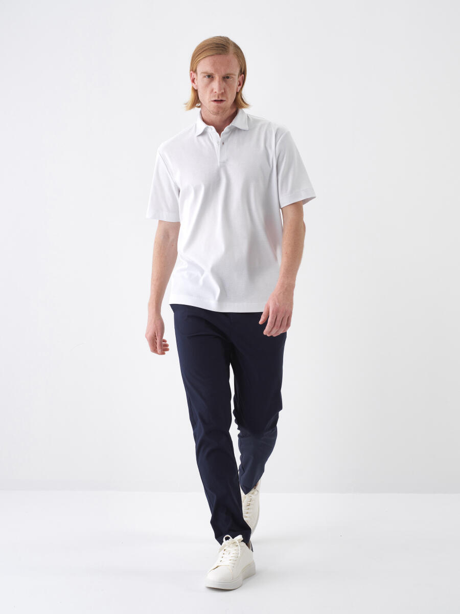 Beyaz Regular Fit Pamuklu Tişört - 2