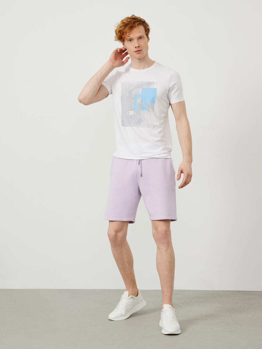 Beyaz Slim Fit Pamuklu Tişört - 4