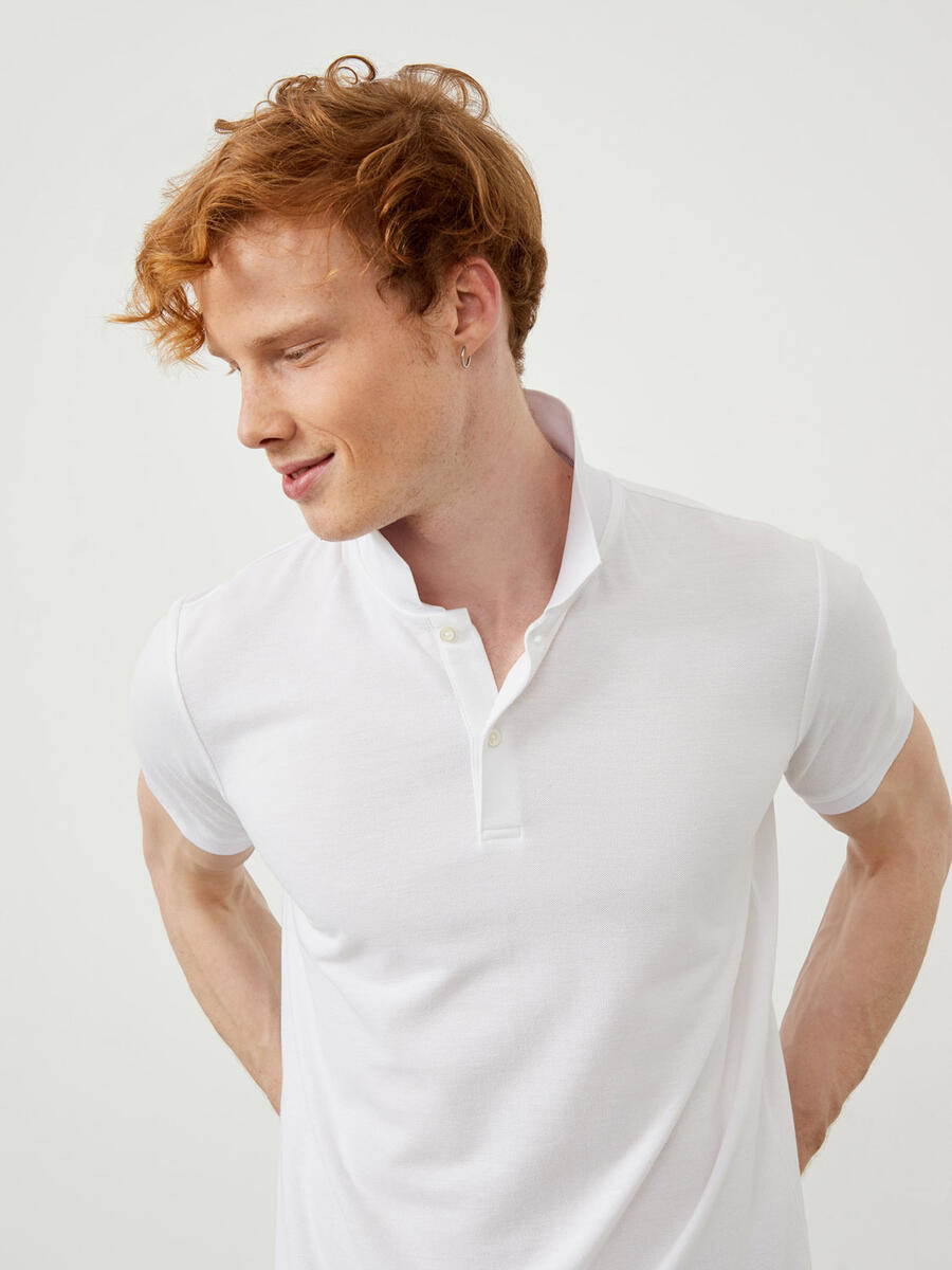 Beyaz Slim Fit Pamuklu Tişört