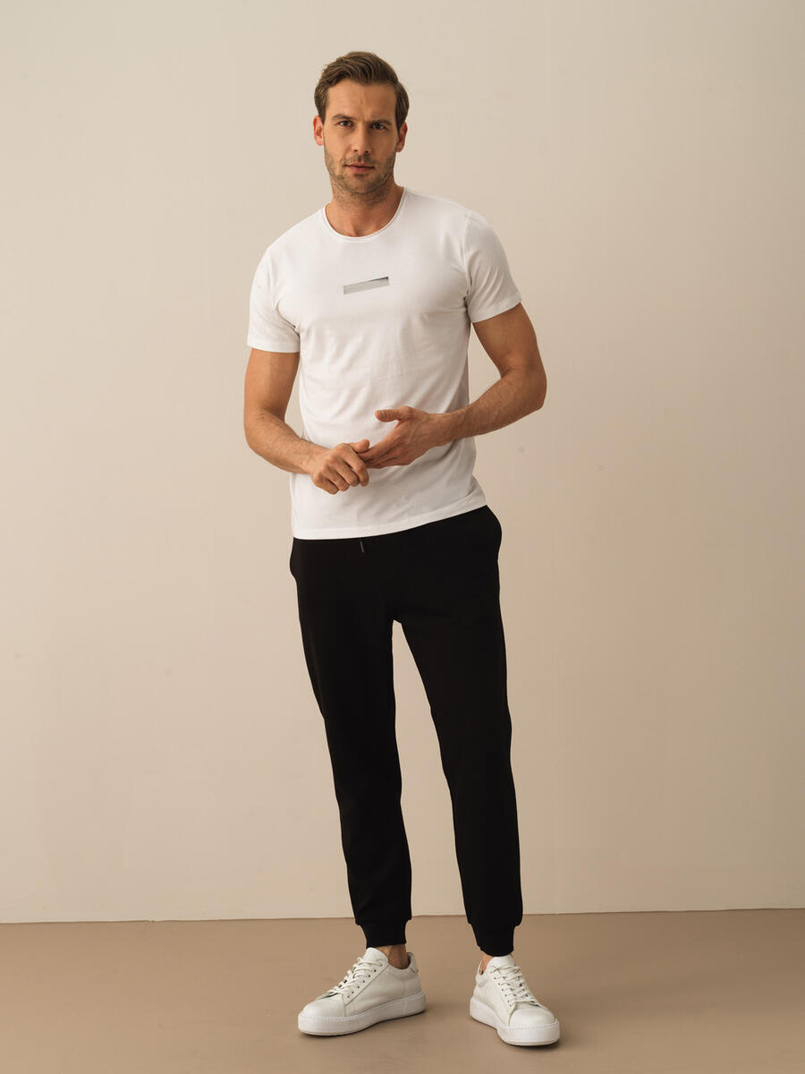 Beyaz Slim Fit Pamuklu Tişört - 2