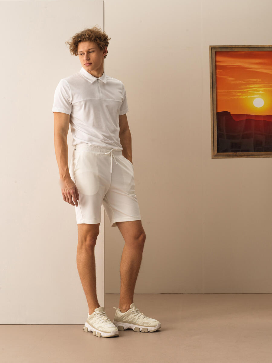 Beyaz Slim Fit Pamuklu Tişört - 2