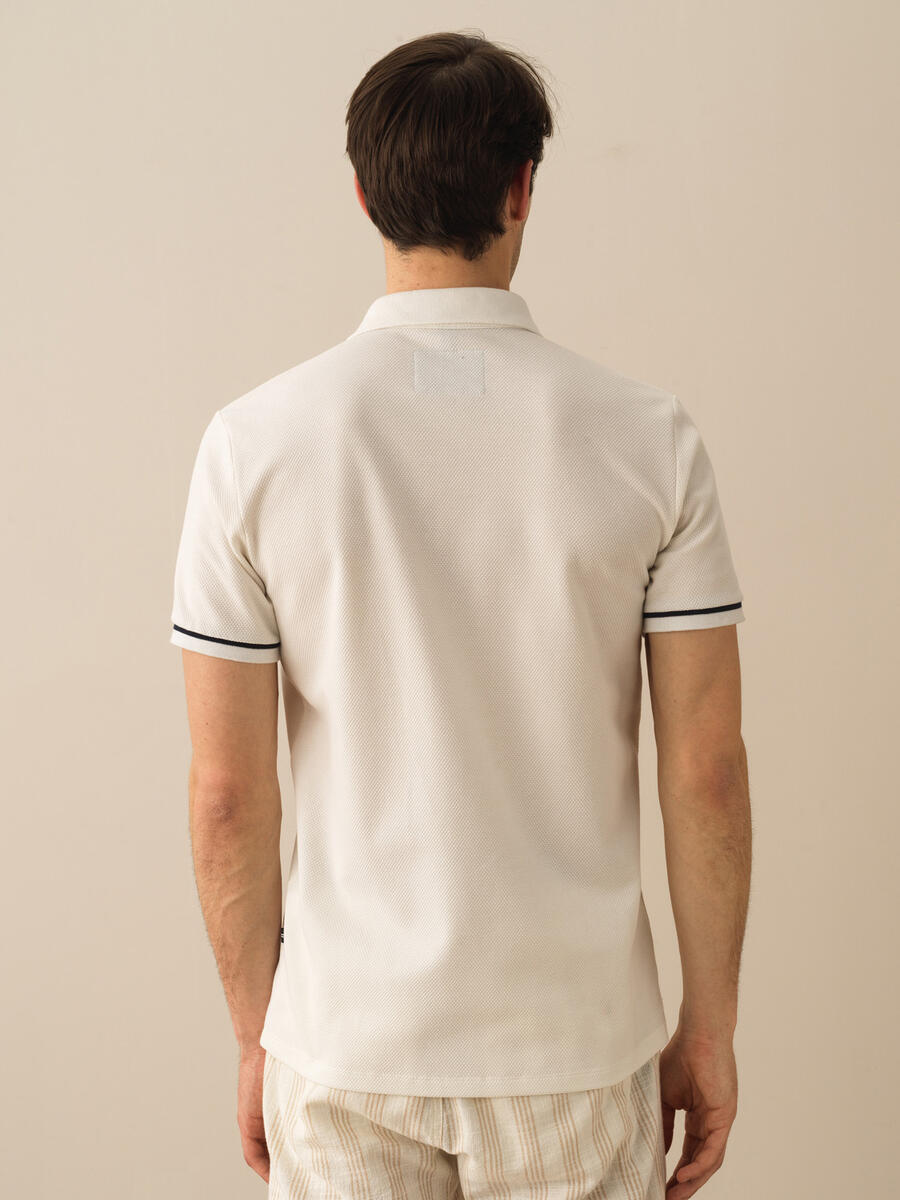 Beyaz Slim Fit Pamuklu Tişört - 3
