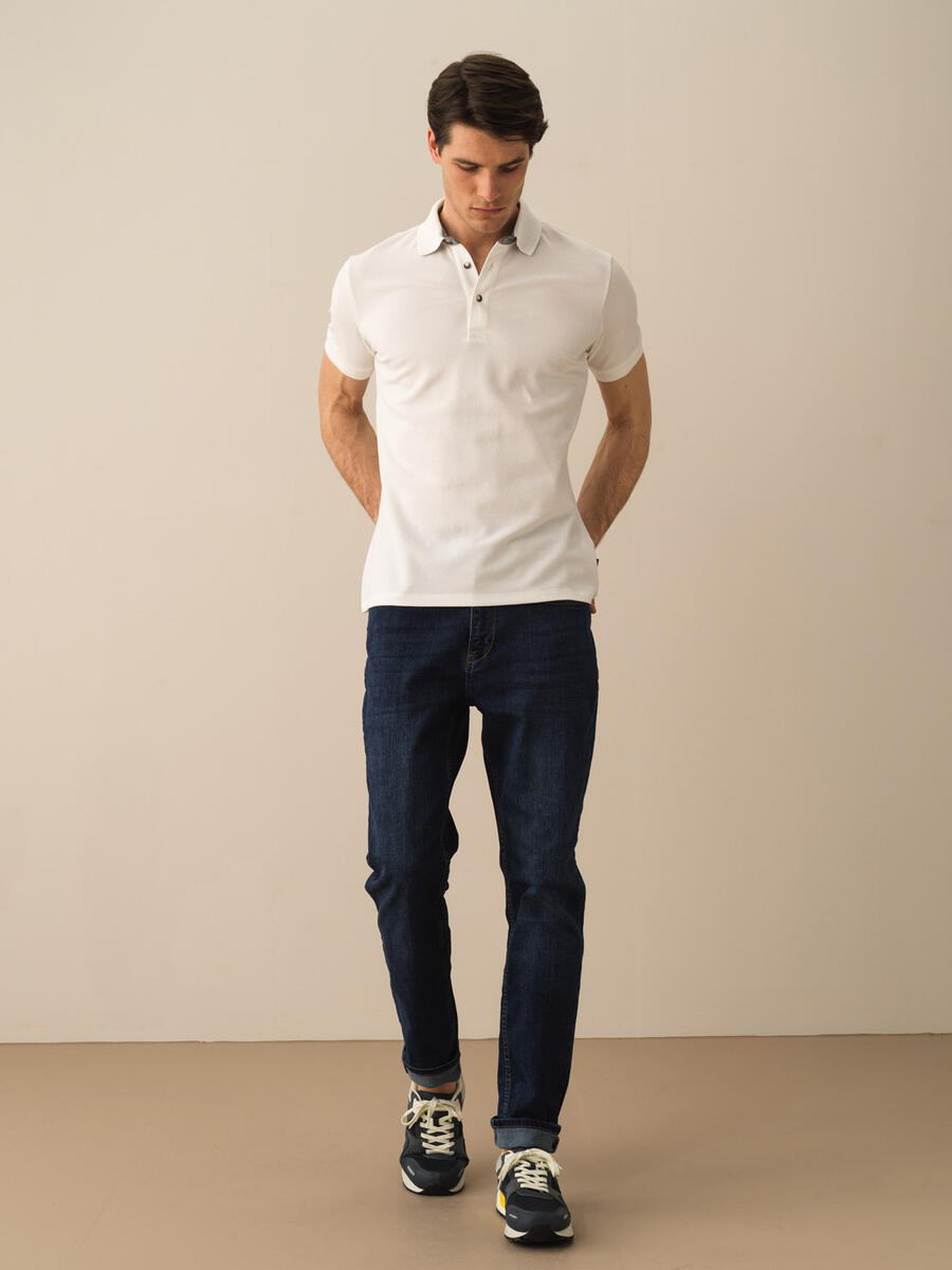Beyaz Slim Fit Pamuklu Tişört - 2