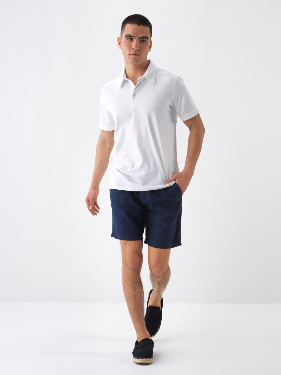 Beyaz Slim Fit Pamuklu Tişört - 4