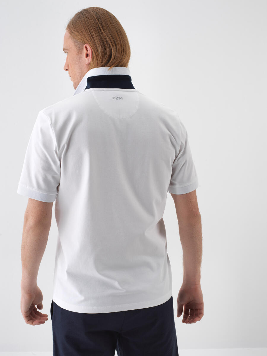 Beyaz Slim Fit Pamuklu Tişört - 3