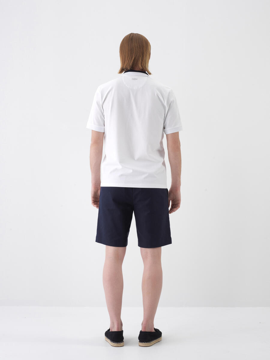 Beyaz Slim Fit Pamuklu Tişört - 5