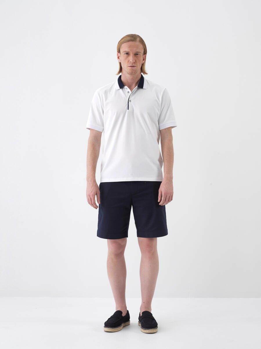 Beyaz Slim Fit Pamuklu Tişört - 2