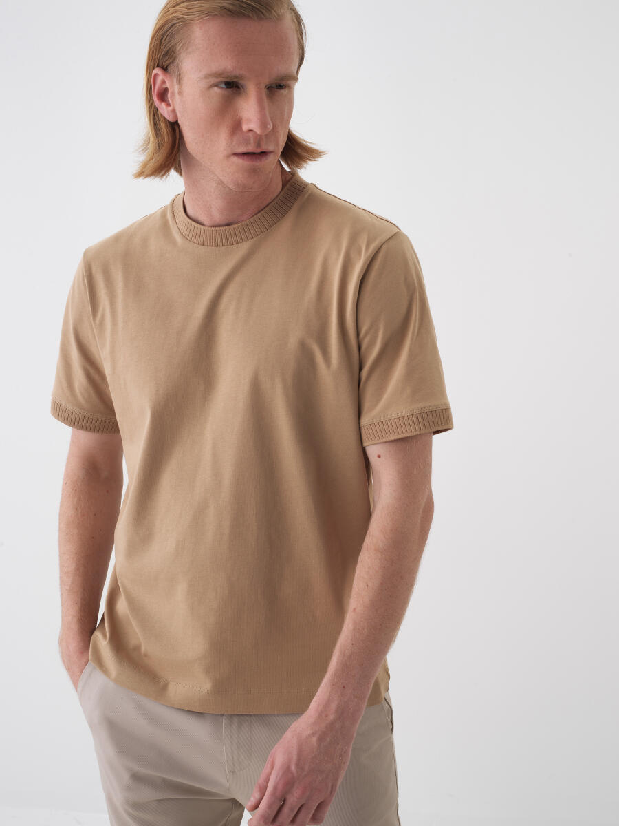 Camel Regular Fit Pamuklu Tişört