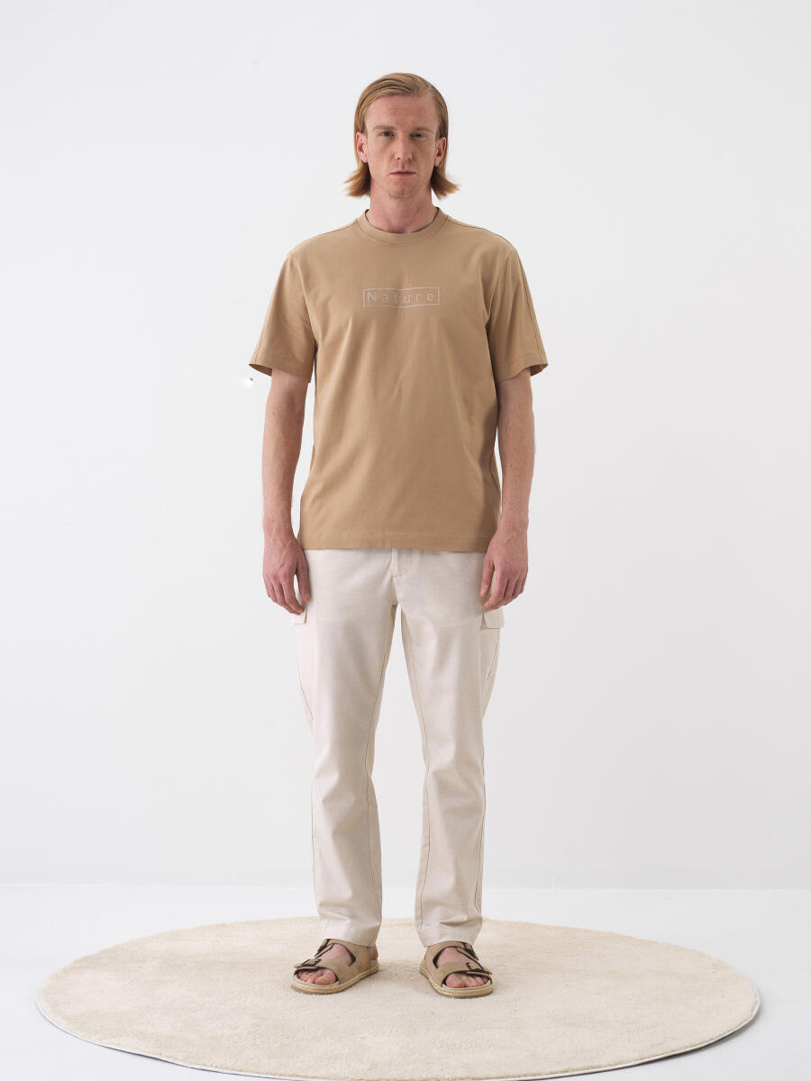 Camel Regular Fit Pamuklu Tişört - 2