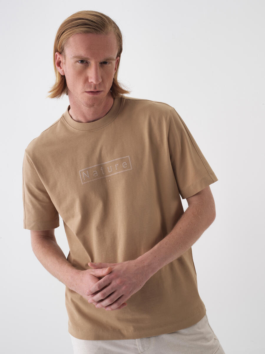 Camel Regular Fit Pamuklu Tişört - 3