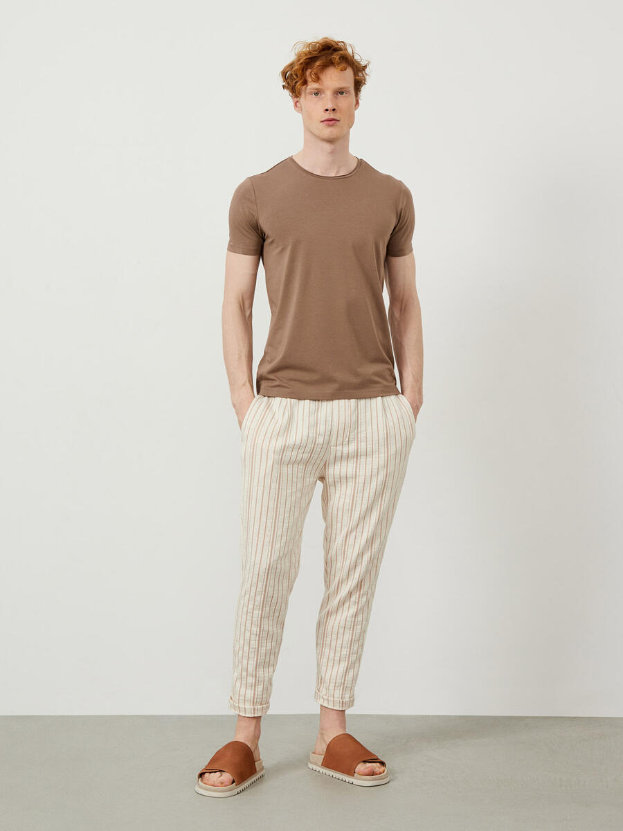 Camel Slim Fit Pamuklu Tişört - 2