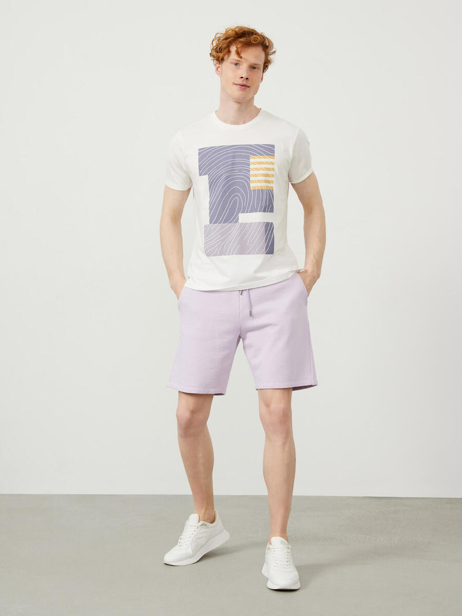 Ekru Regular Fit Pamuklu Tişört - 2