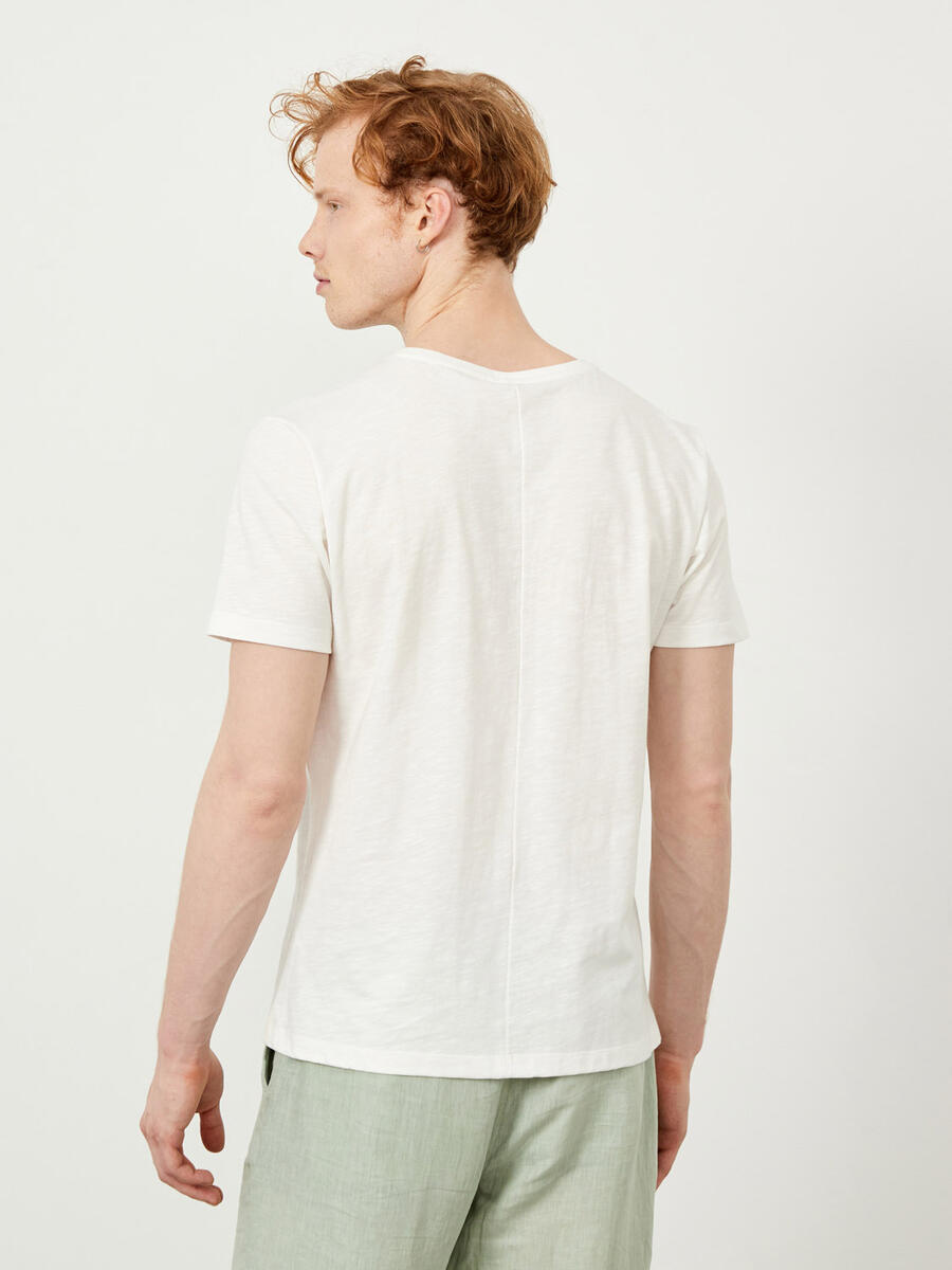 Ekru Regular Fit Pamuklu Tişört - 4
