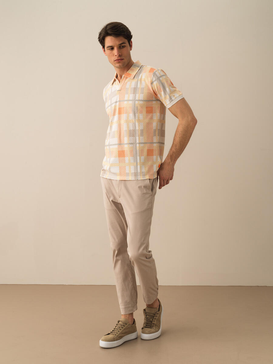 Ekru Regular Fit Pamuklu Polo Yaka Tişört - 2