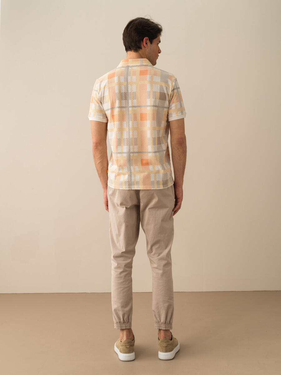 Ekru Regular Fit Pamuklu Polo Yaka Tişört - 4