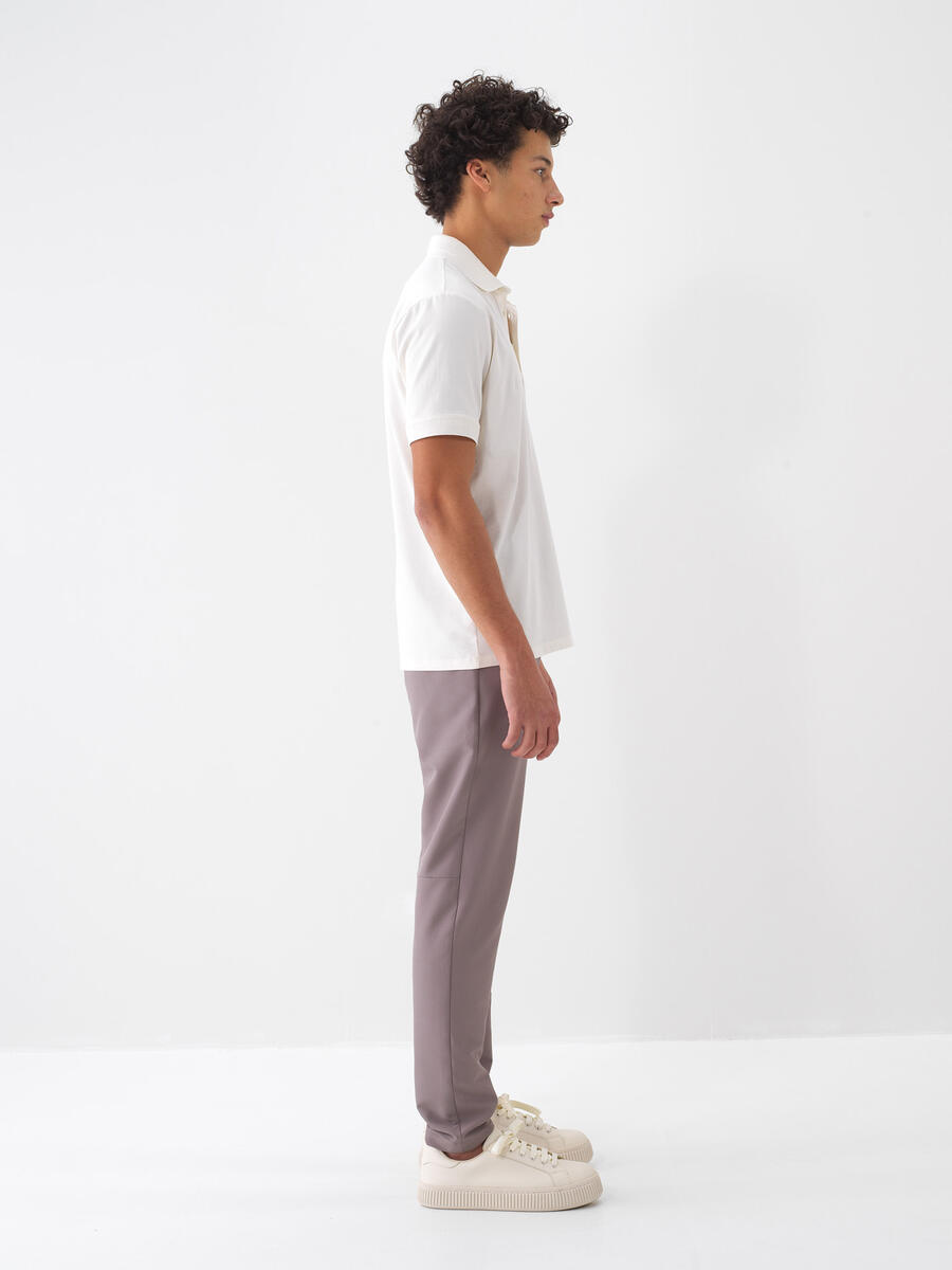 Ekru Regular Fit Pamuklu Tişört - 3