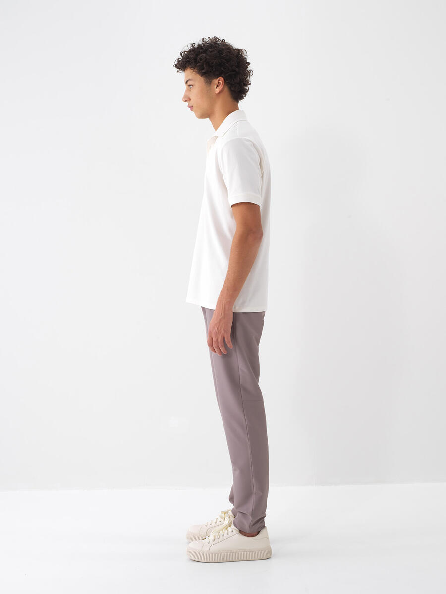 Ekru Regular Fit Pamuklu Tişört - 4