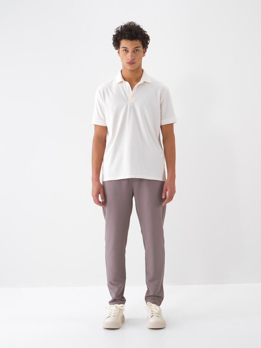 Ekru Regular Fit Pamuklu Tişört - 2