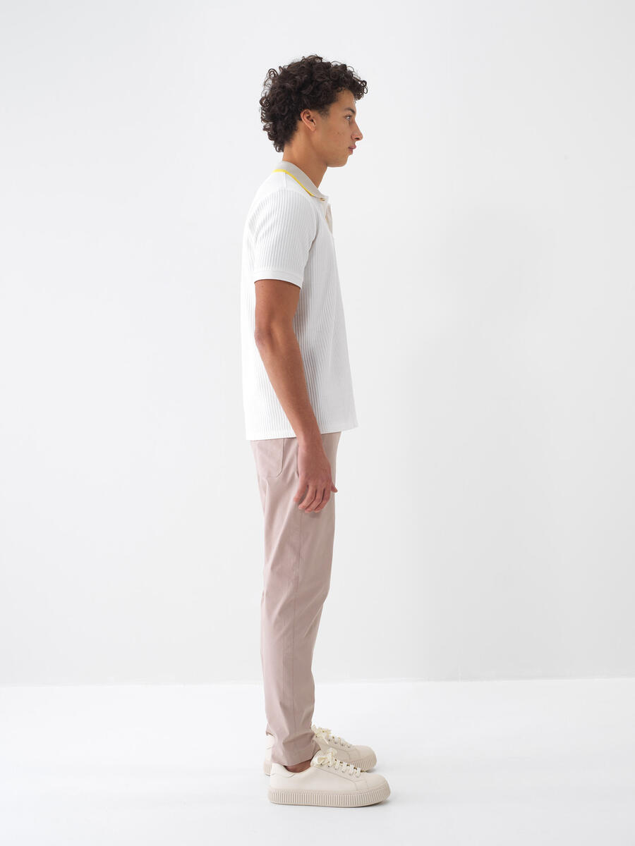 Ekru Regular Fit Pamuklu Tişört - 3