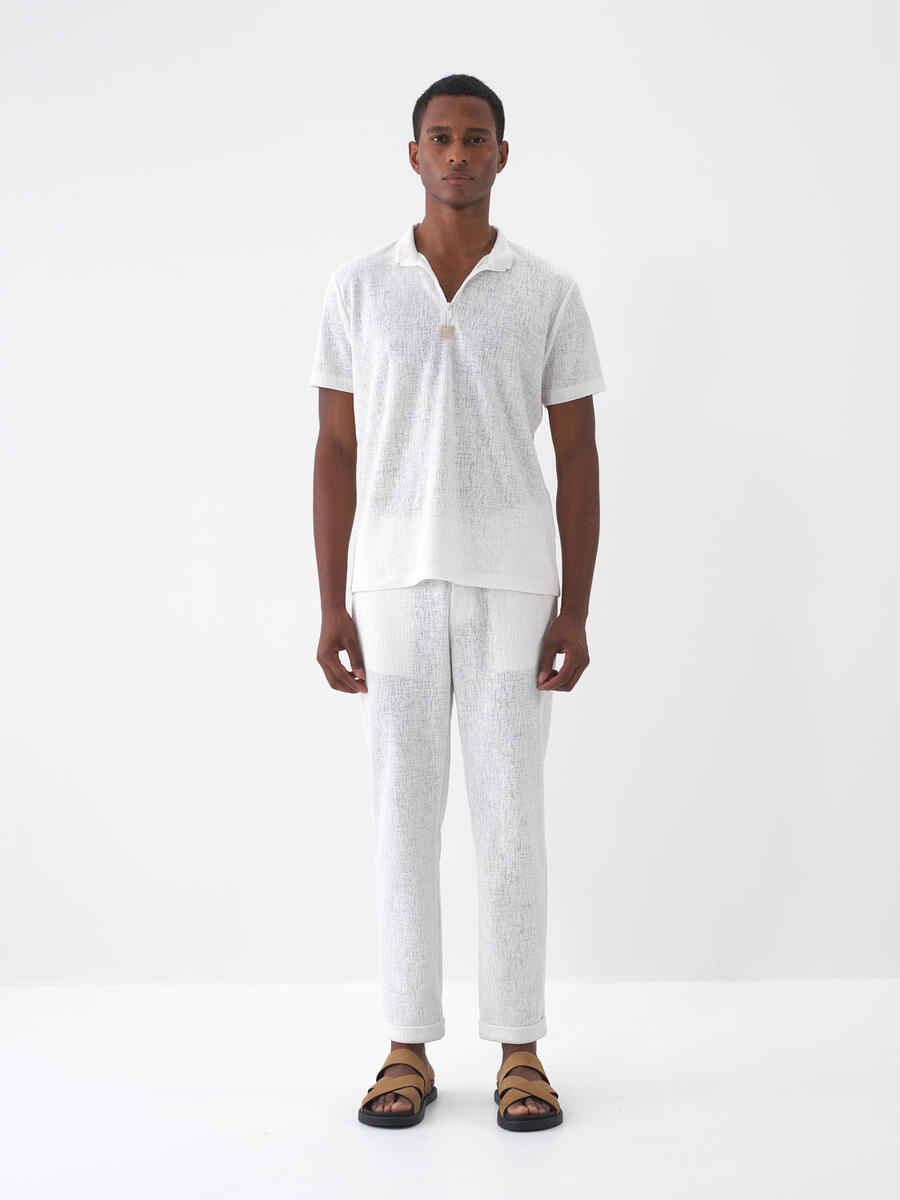 Ekru Regular Fit Pamuklu Tişört