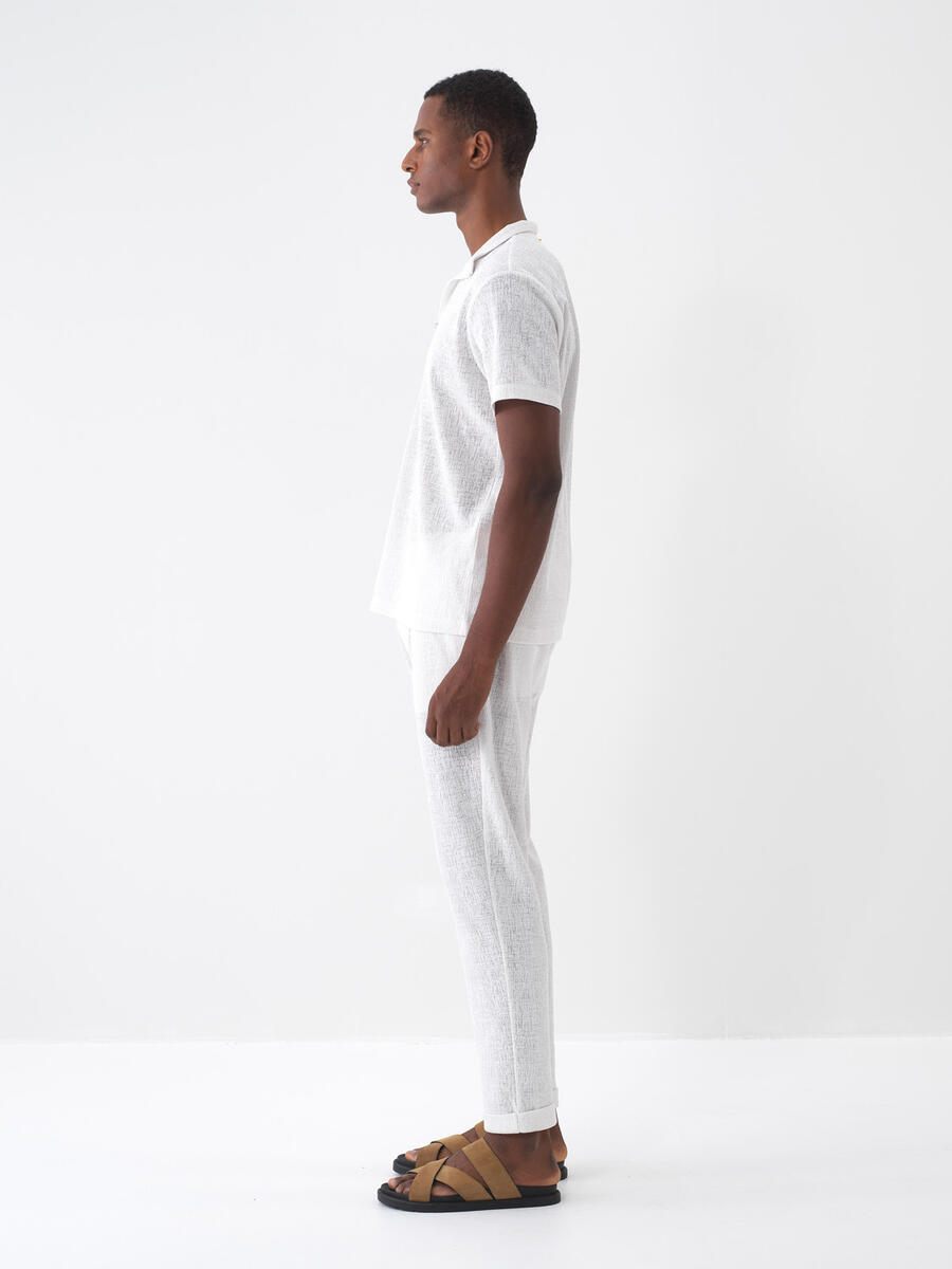 Ekru Regular Fit Pamuklu Tişört - 3