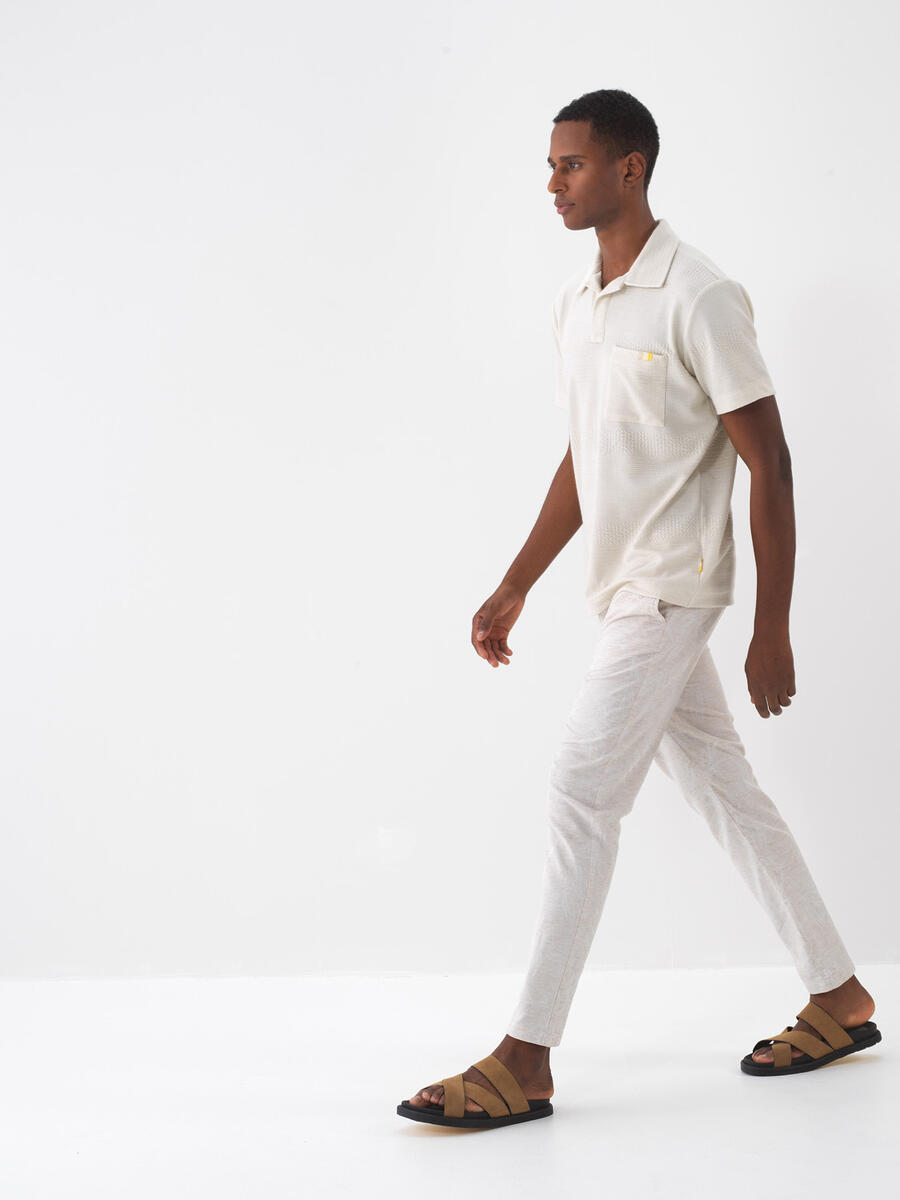 Ekru Regular Fit Polo Yaka Tişört - 5