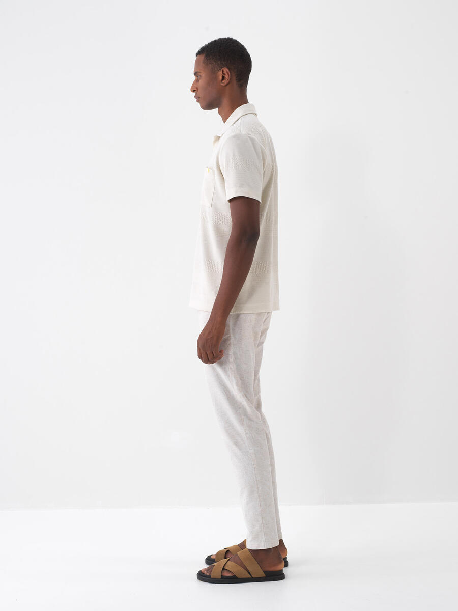 Ekru Regular Fit Polo Yaka Tişört - 4