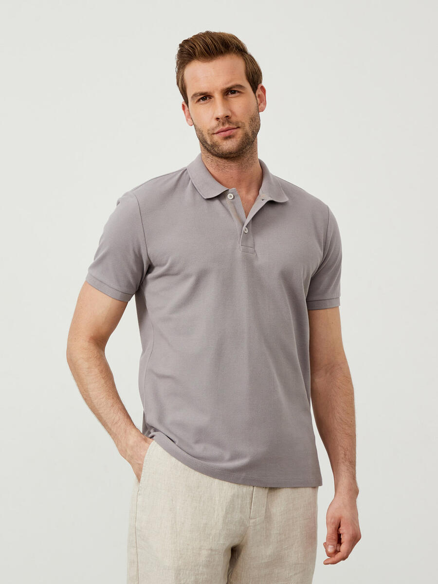 Gri Regular Fit Pamuklu Tişört