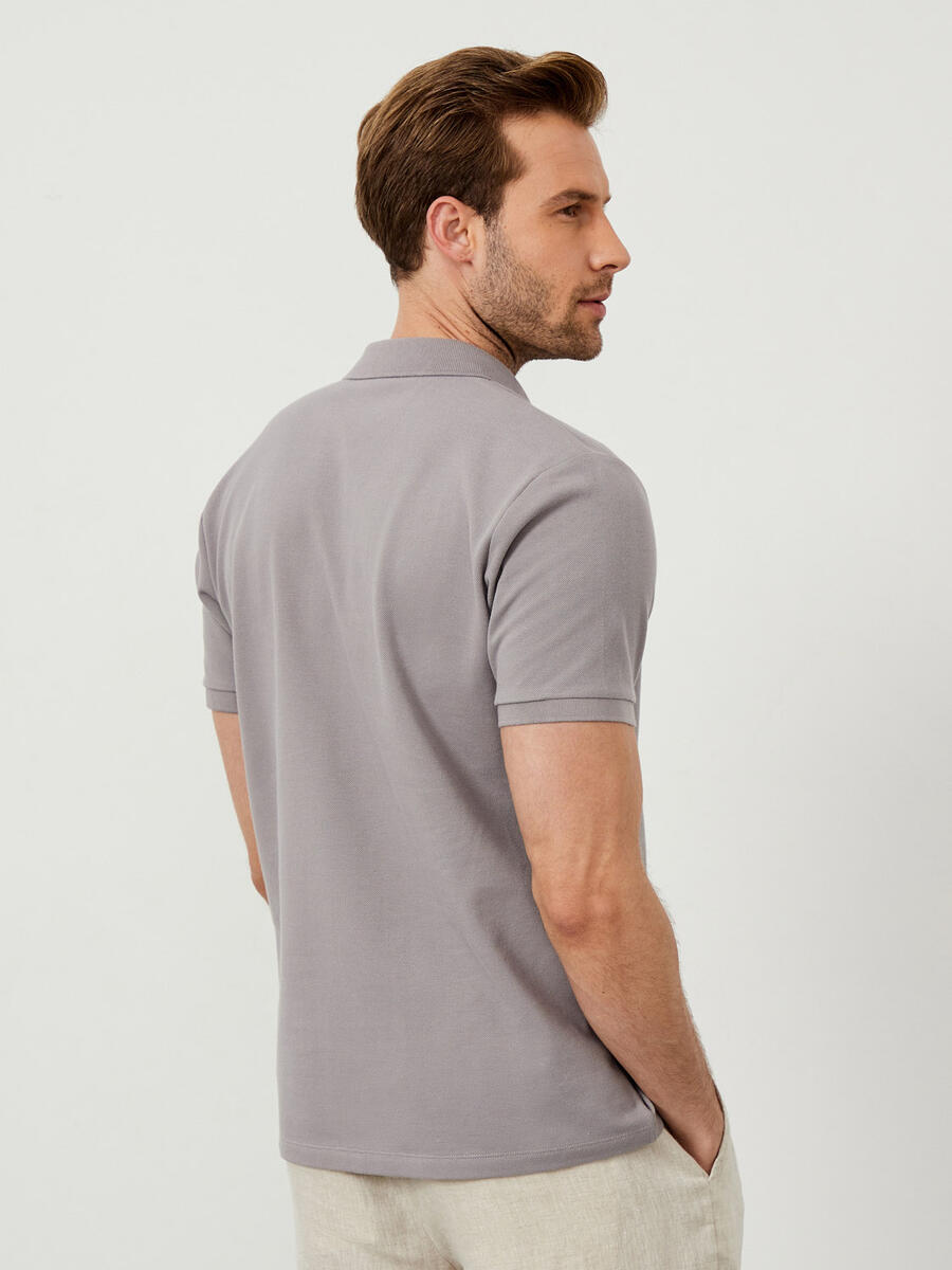Gri Regular Fit Pamuklu Tişört - 5