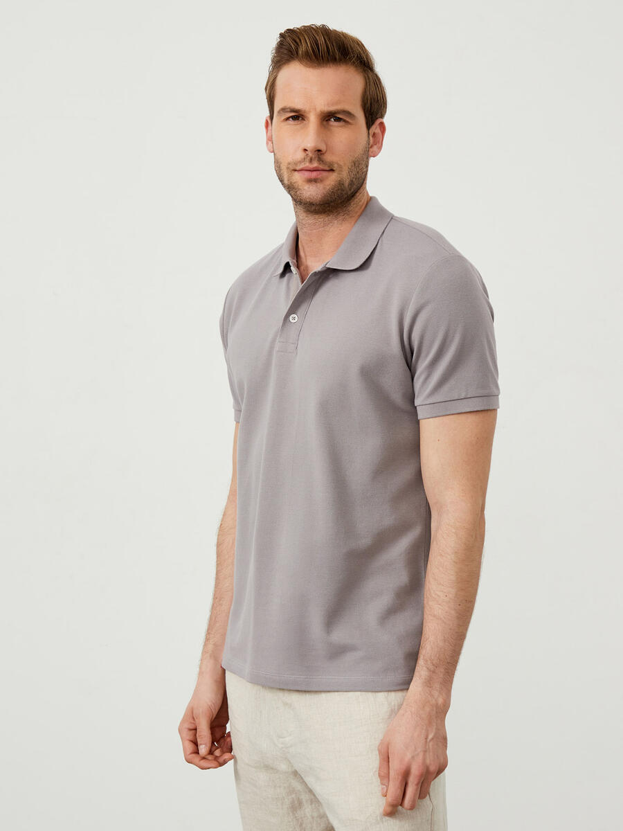 Gri Regular Fit Pamuklu Tişört - 4