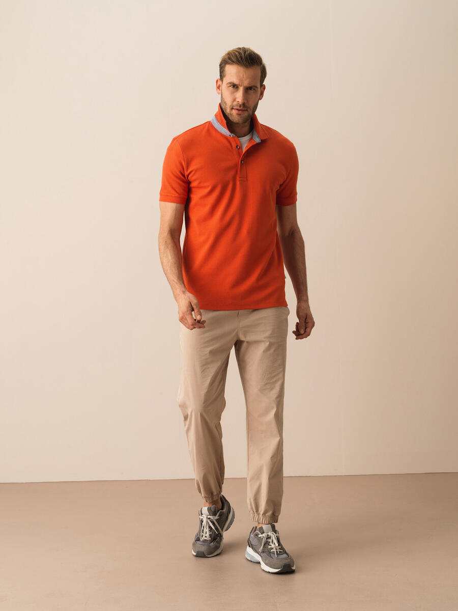 Kiremit Rengi Slim Fit Pamuklu Tişört - 2
