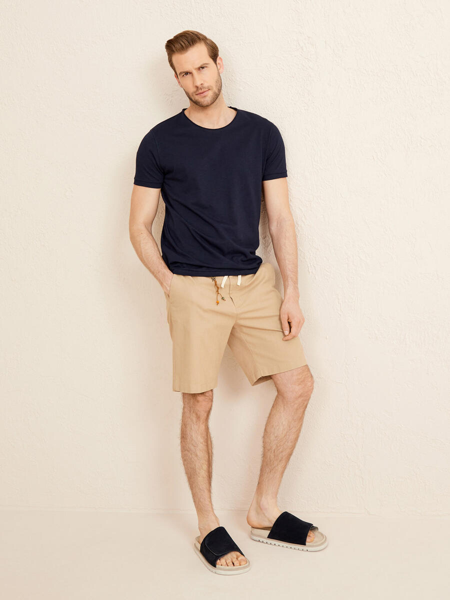 Lacivert Regular Fit Pamuklu Basic Tişört - 2