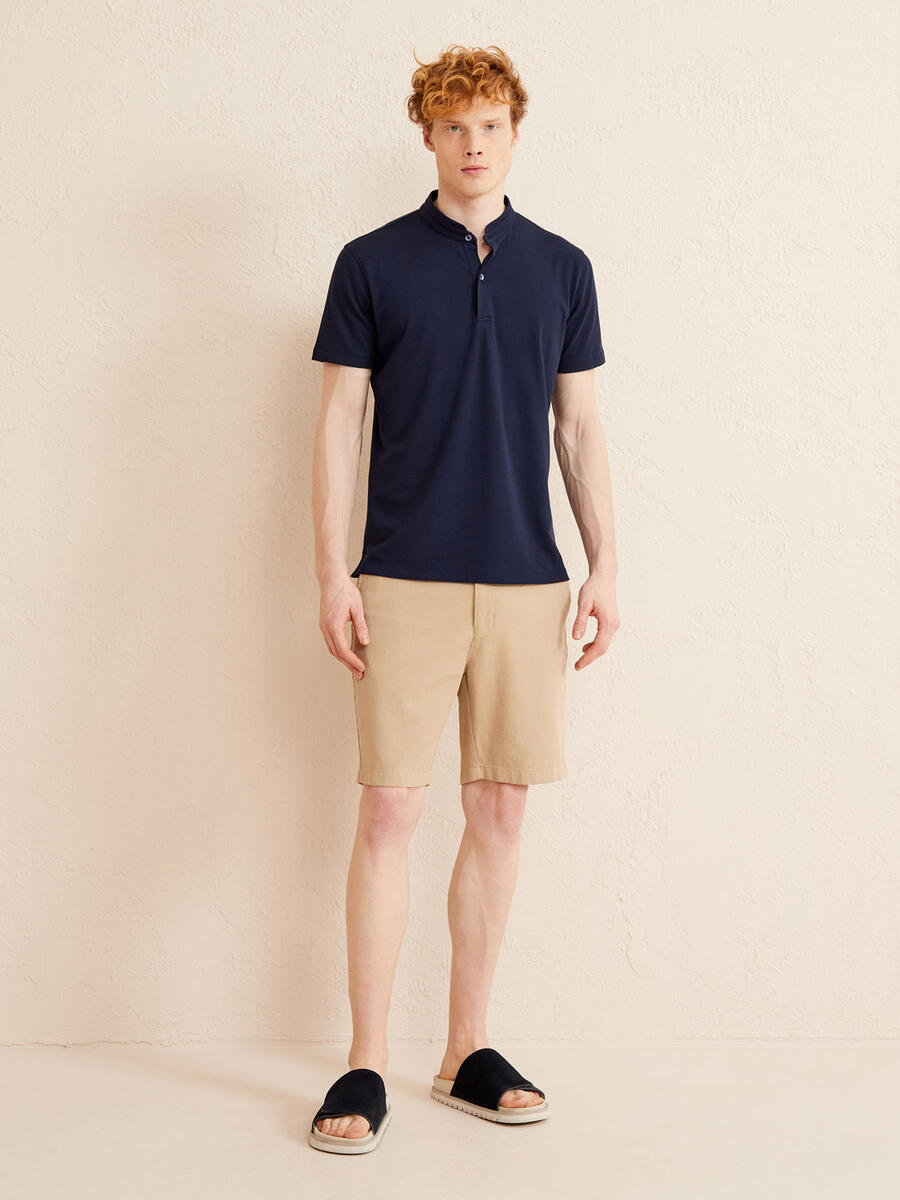 Lacivert Regular Fit Pamuklu Tişört - 2