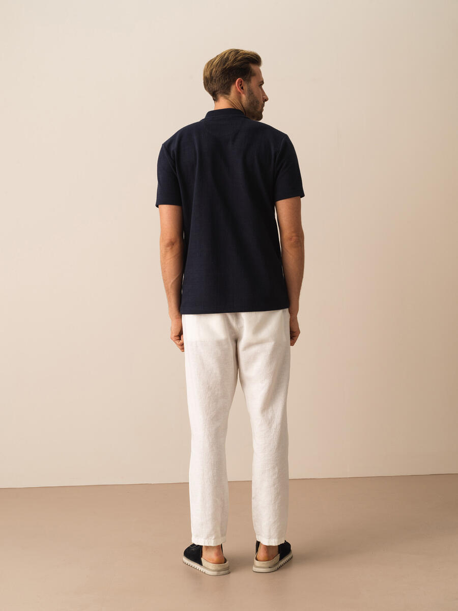 Lacivert Regular Fit Pamuklu Tişört - 4
