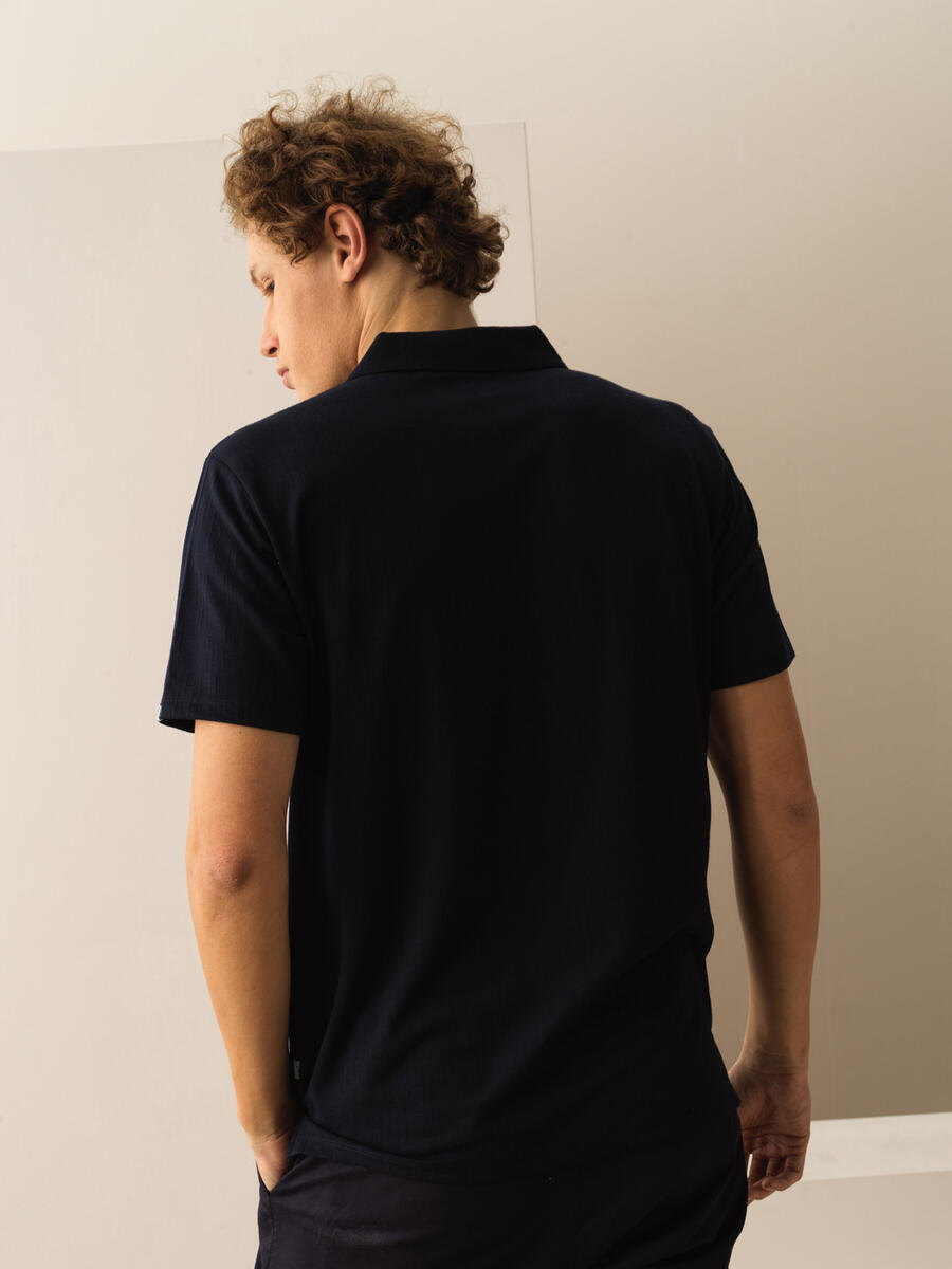 Lacivert Regular Fit Pamuklu Tişört - 3