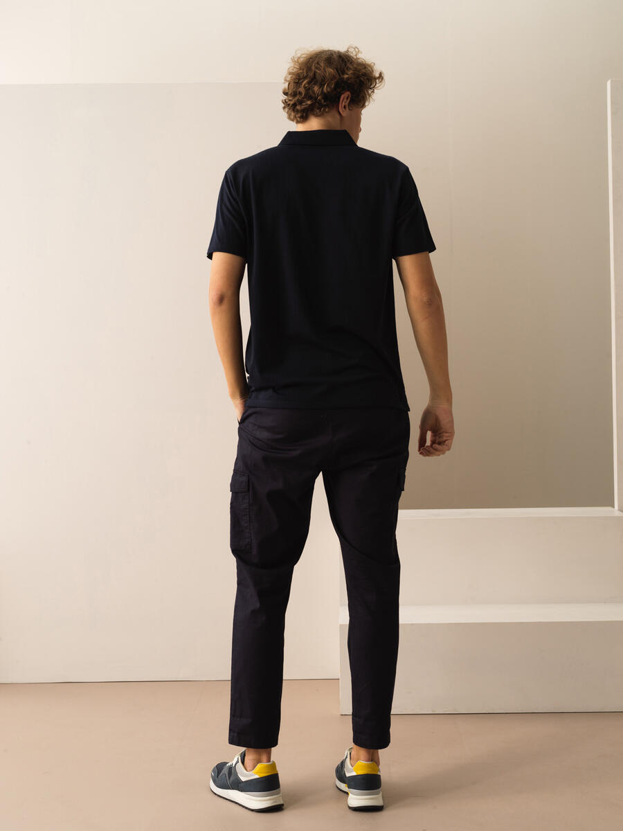 Lacivert Regular Fit Pamuklu Tişört - 4