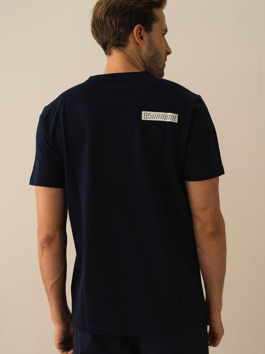 Lacivert Regular Fit Pamuklu Tişört - 3