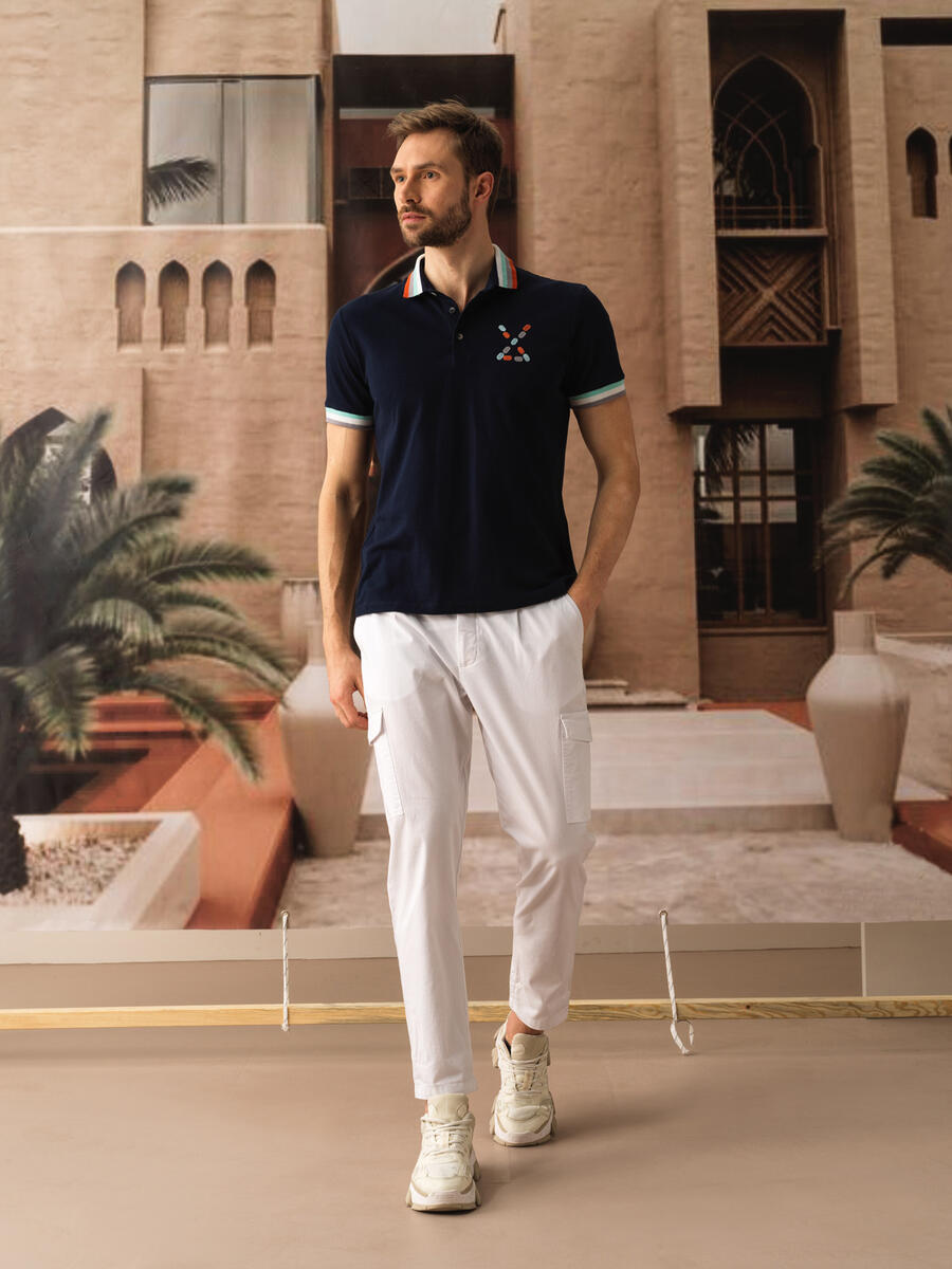 Lacivert Regular Fit Pamuklu Tişört - 2