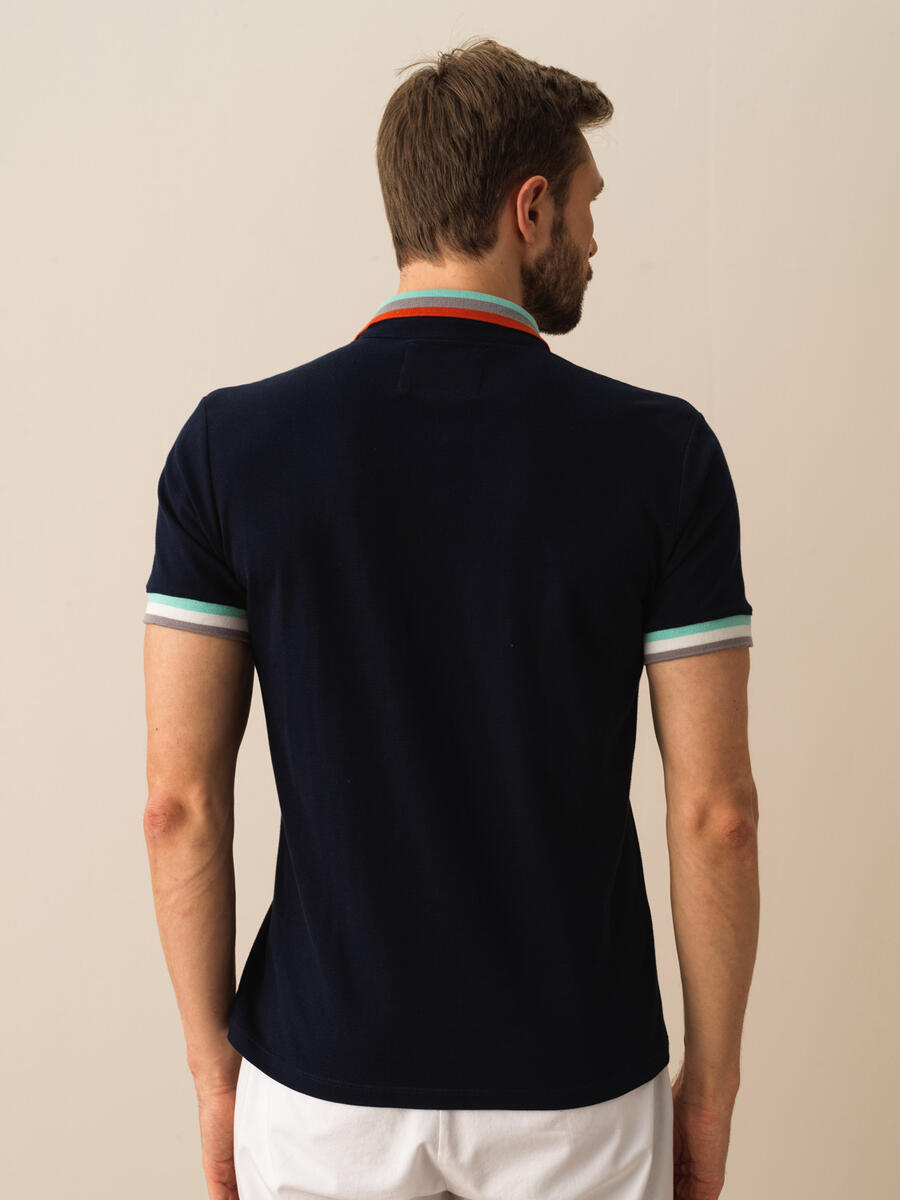 Lacivert Regular Fit Pamuklu Tişört - 3
