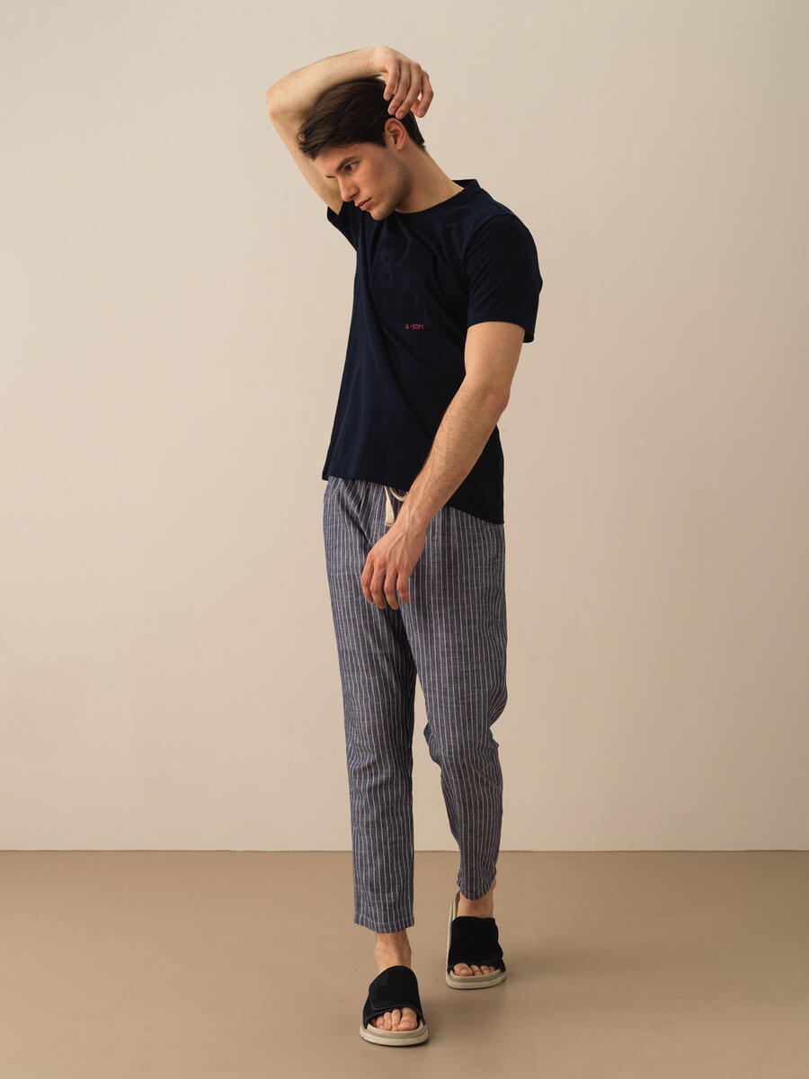 Lacivert Regular Fit Pamuklu Tişört - 2