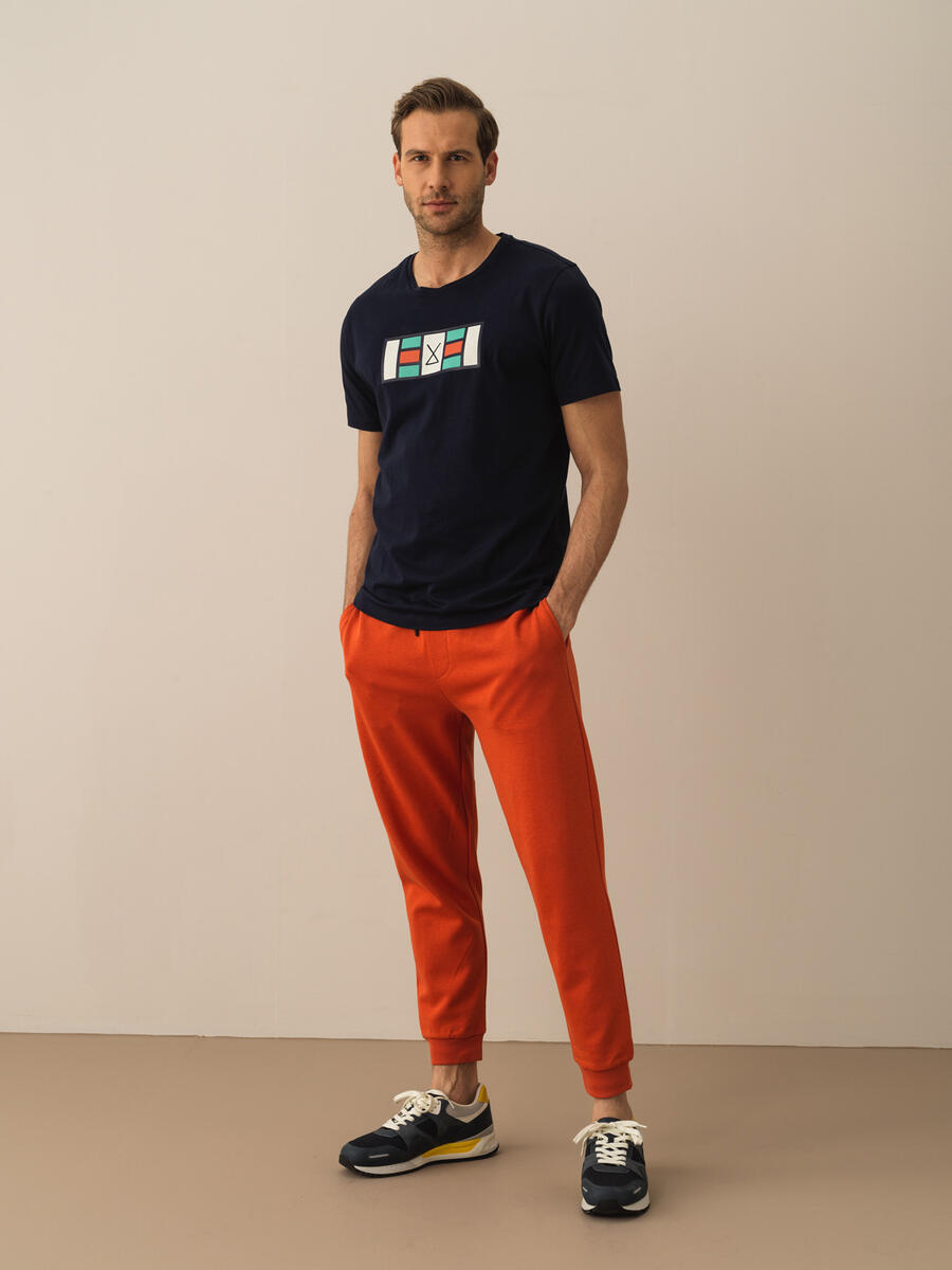 Lacivert Regular Fit Pamuklu Tişört - 2