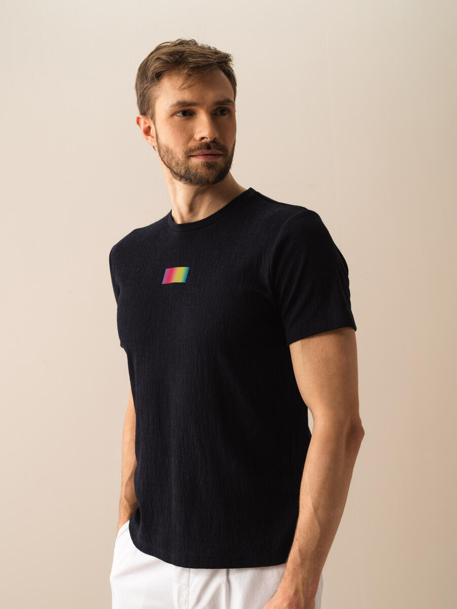 Lacivert Regular Fit Pamuklu Tişört