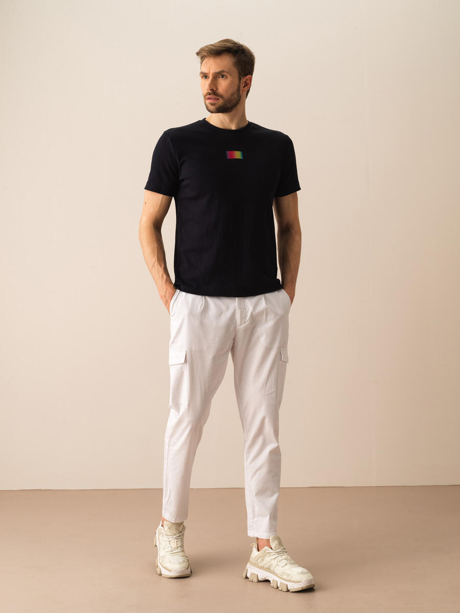 Lacivert Regular Fit Pamuklu Tişört - 2